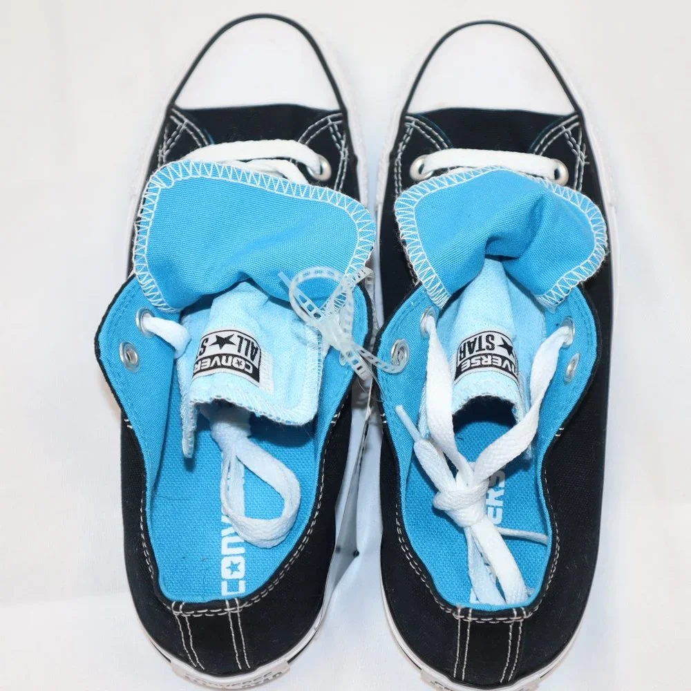 Converse Black and Blue Double Tongue Low Top Sneakers Women's Size 7-NWT - Picture 5 of 7